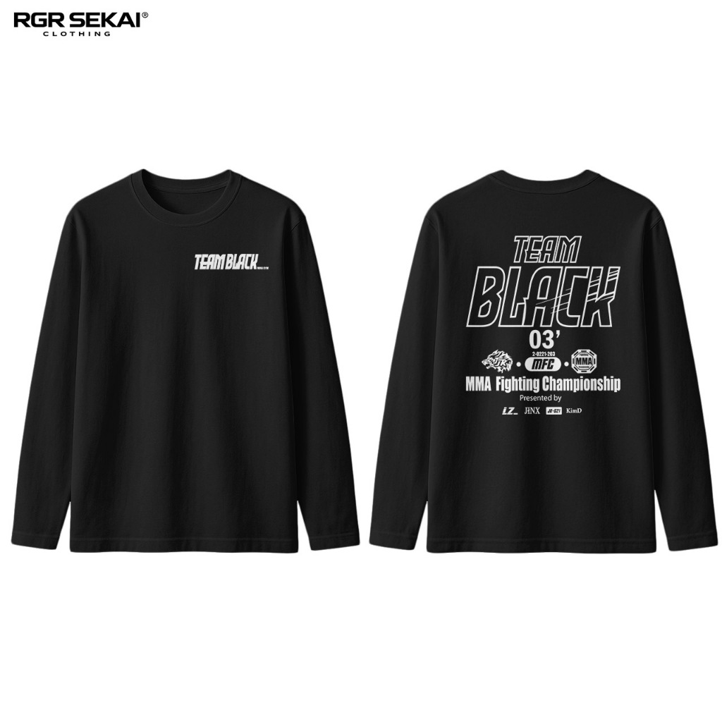 Kaos Lengan Panjang Jaekyung Team Black Longsleve Team Black Gym Manhwa