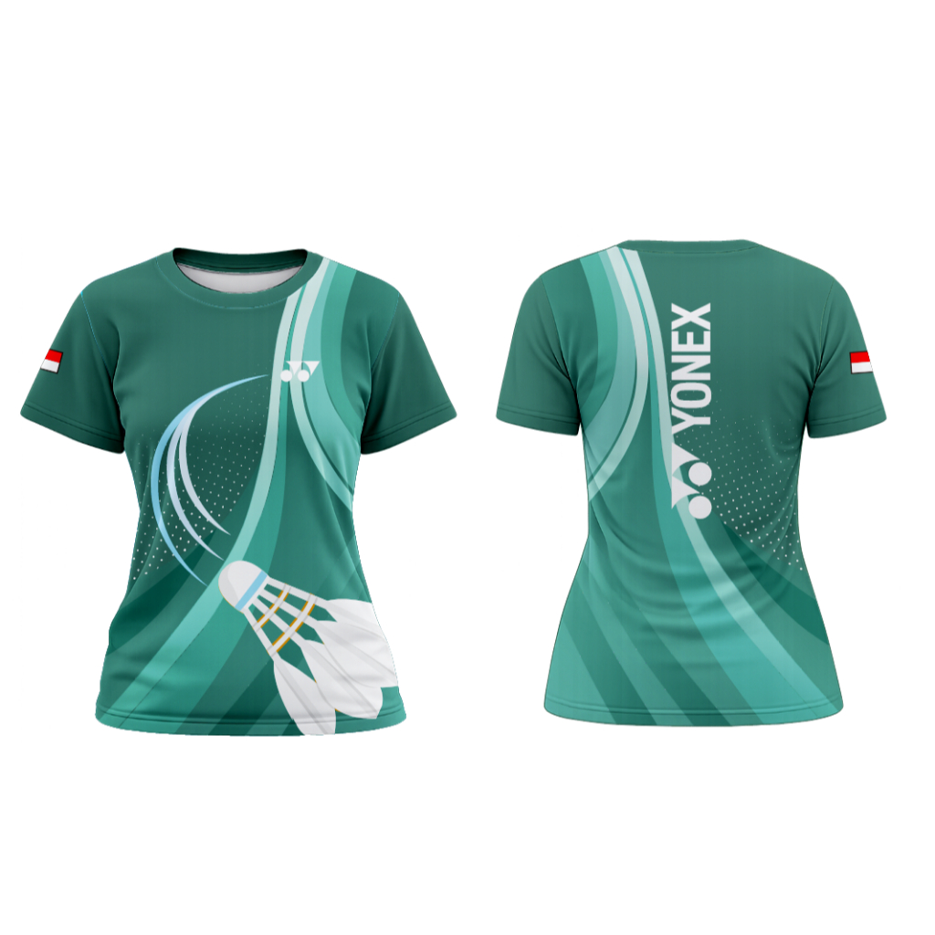 Kaos Jersey Sport Badminton wanita yonex printing lengan pendek