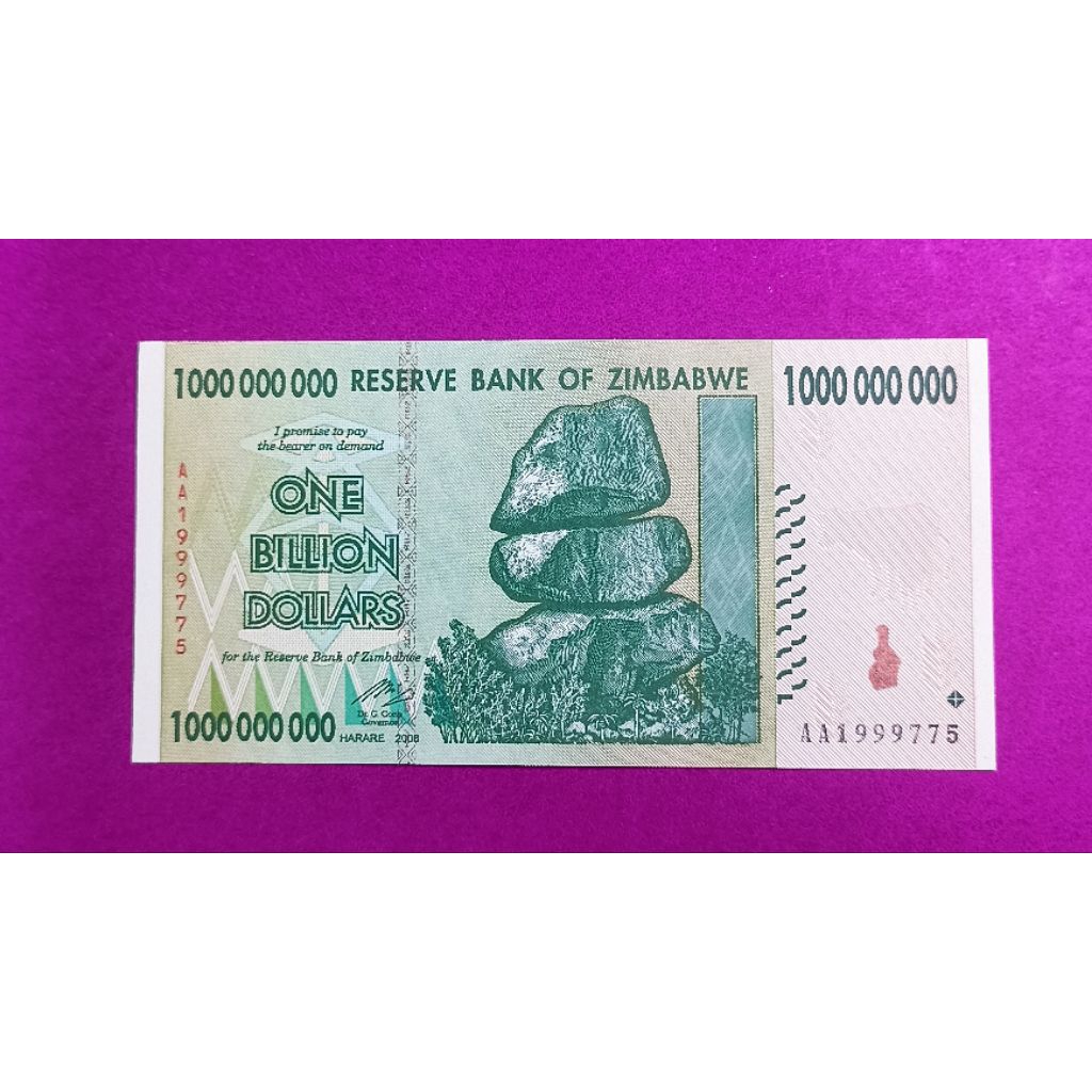 UANG KERTAS ZIMBABWE 1 OOO OOO OOO DOLLARS