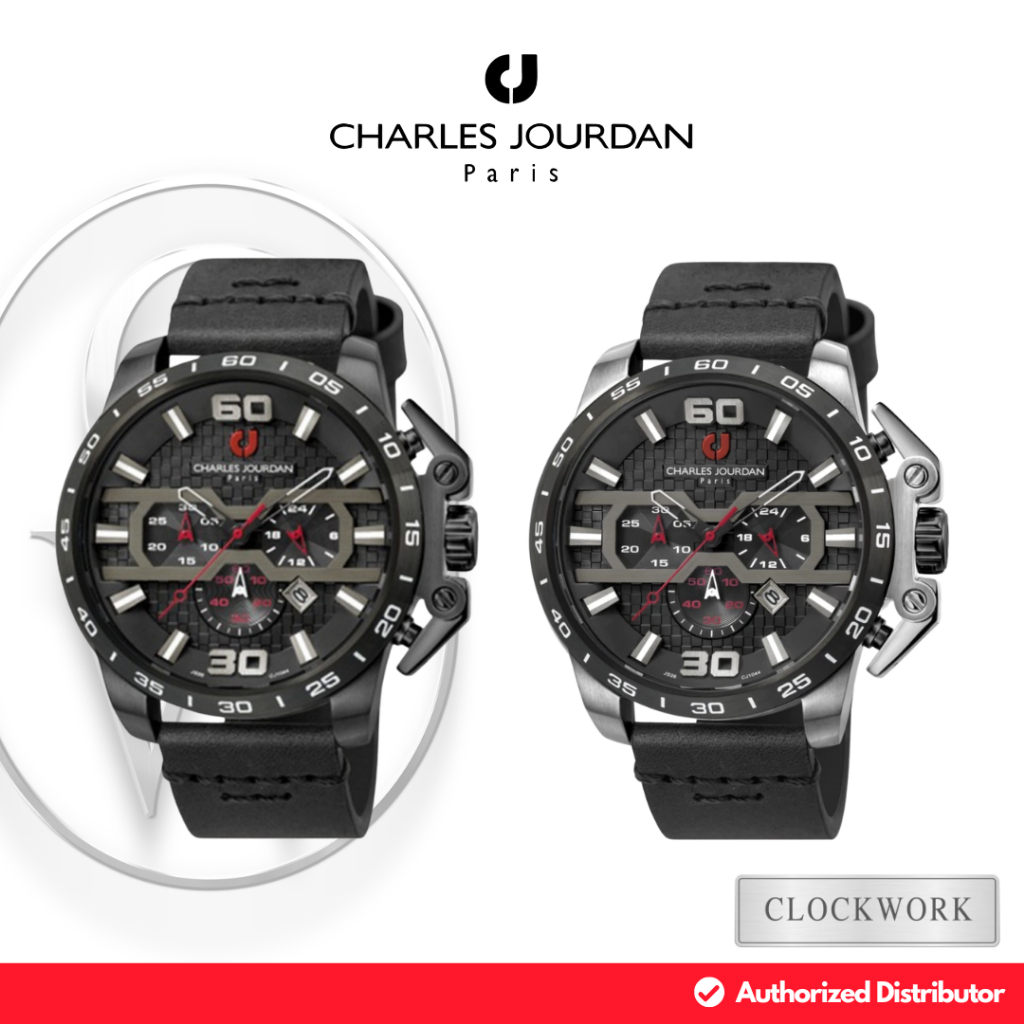 Jam Tangan Pria Charles Jourdan CJ1044 Kulit Sporty Casual