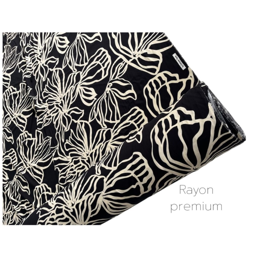 [ 0.5 Meter ] Kain Katun Rayon Motif Viscose Premium import Terbaru _Kain Rayon Eceran_Kain Rayon Pr
