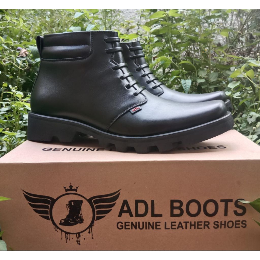 sepatu pdh kulit doff asli original adl boots