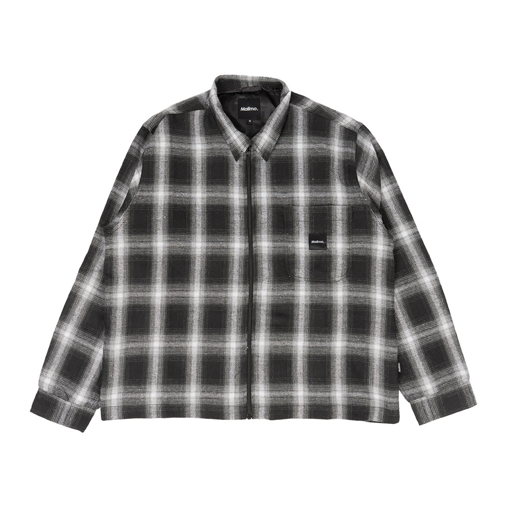 Mailmo Work Jacket Zipper Flannel Rice | Jaket Flanel