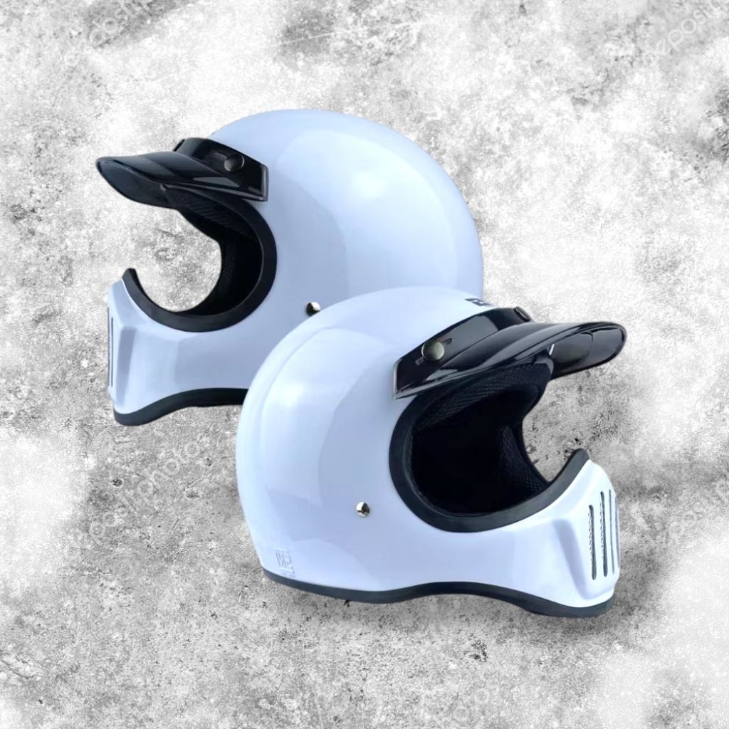 HELM FULL FACE JS CAKIL RETRO||SNI PRIA WANITA HELM SEPEDA MOTOR