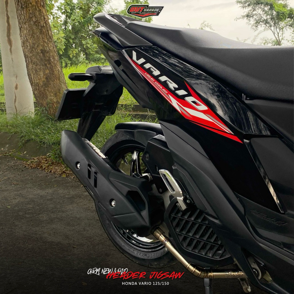 (VARIO 125/150) Leheran Header Jigsaw ala ala Luster Mode Custom hand made by Out.Garage full stainl