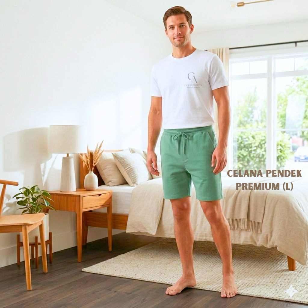 COLOURINAJA Celana Pendek Premium (L) - Celana Pendek Pria - Celana Pendek Unisex - Celana Kolor - C
