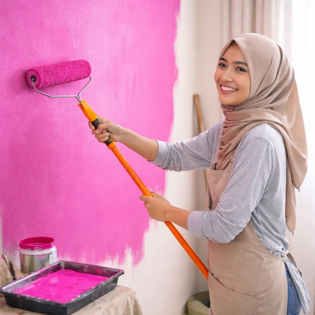 Cat Dinding / Tembok 1 Kg Pink Magenta Awet dan Tahan Lama untuk Rumah Anda