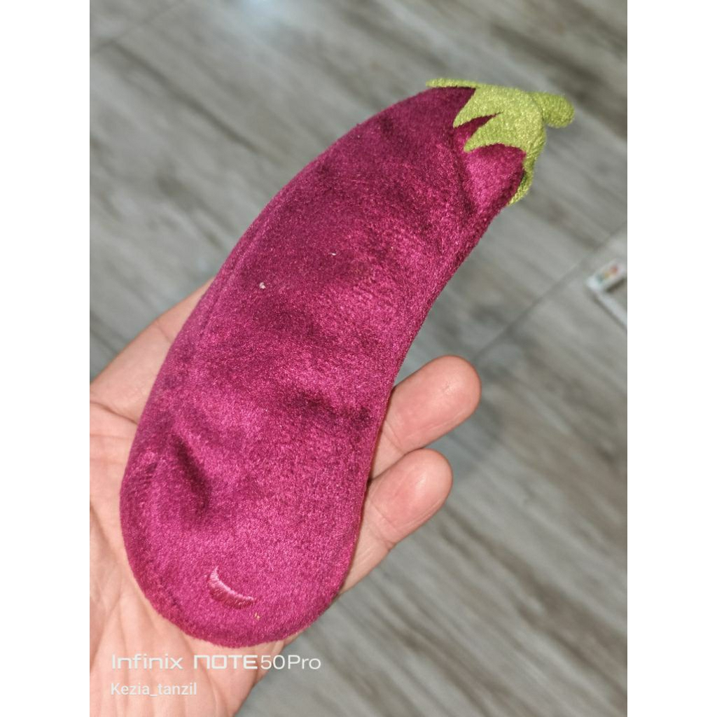 BONEKA BENTUK MOTIF BUAH SAYUR TERONG UNGU PURPLE EGGPLANT