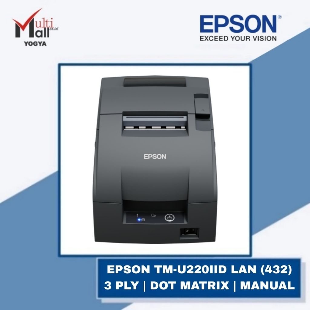 Epson Printer Dot Matrix TM-U220IID LAN Manual Cutter Printer POS Kasir TM U220IID LAN (432)