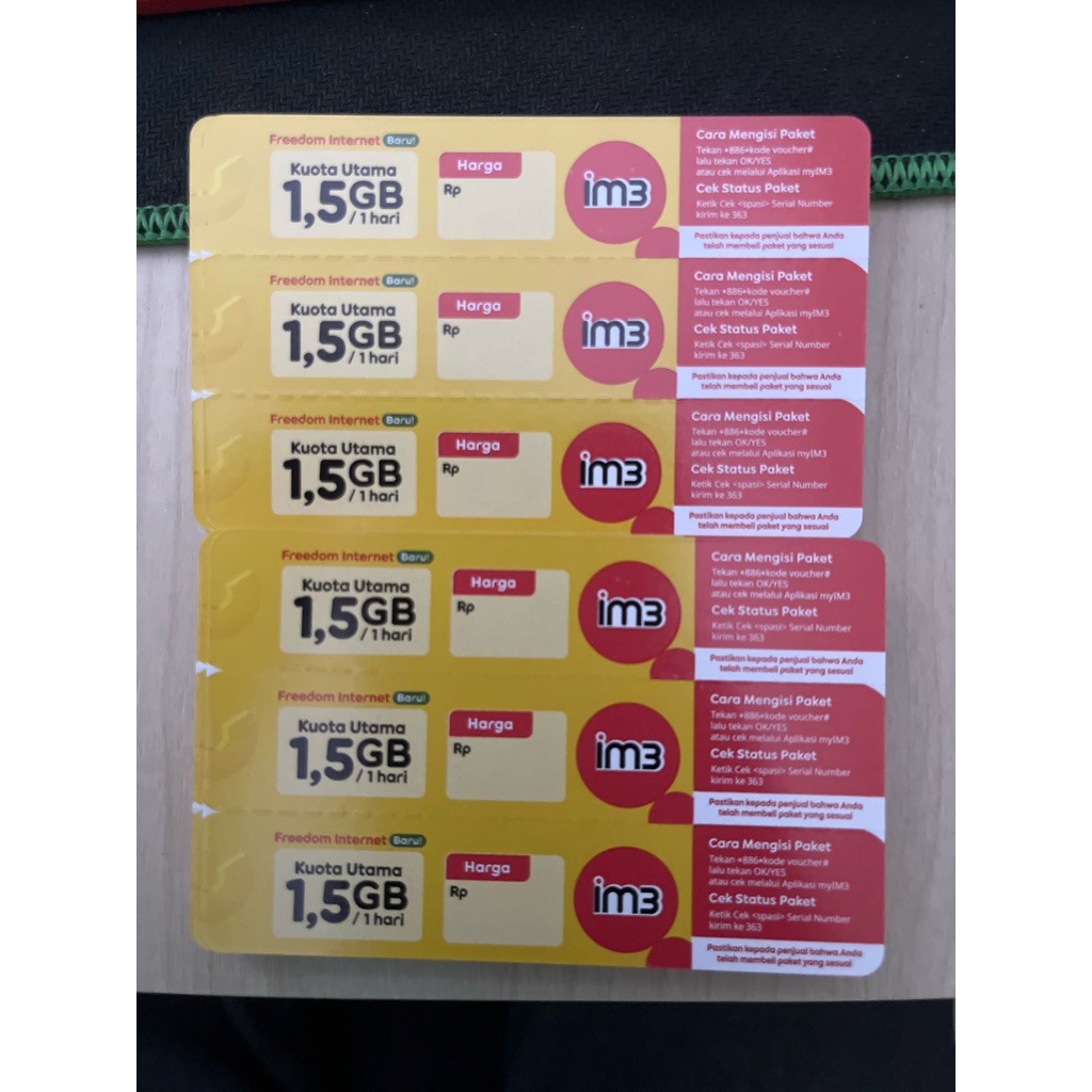 voucher indosat 1,5gb 1 hari ori (isi 5gb)