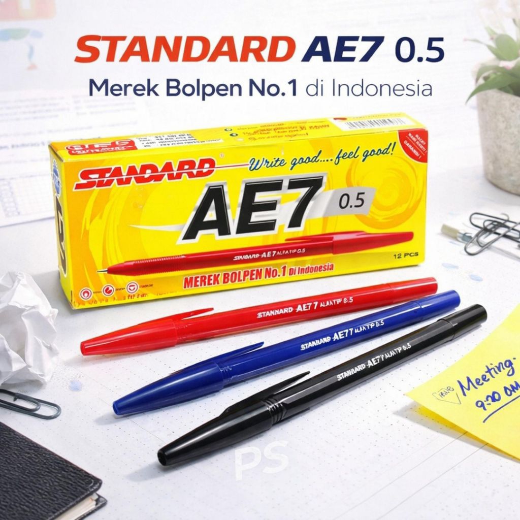 Pulpen Standard AE7 0,3 mm, Desain Ergonomis/ Pulpen Standard