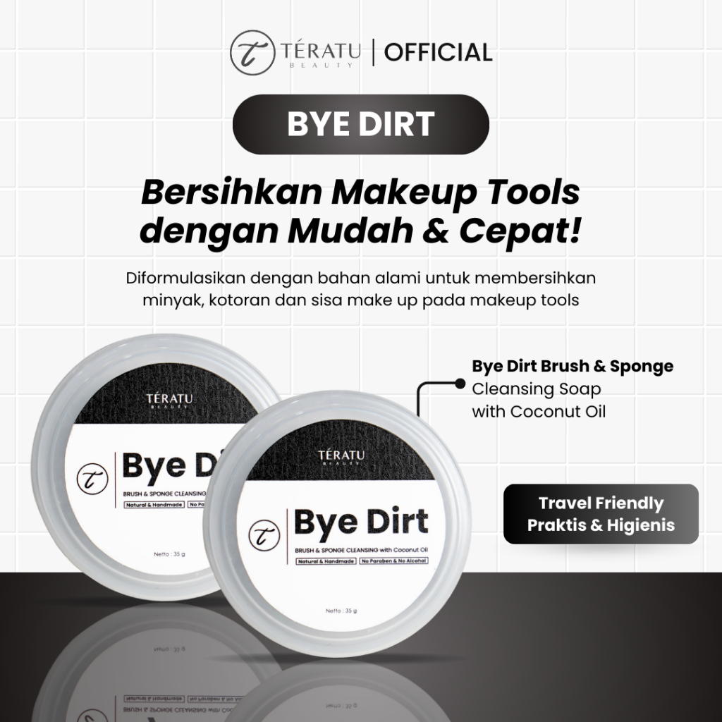 TERATU BEAUTY Bye Dirt Brush & Sponge Cleansing Soap with Coconut Oil