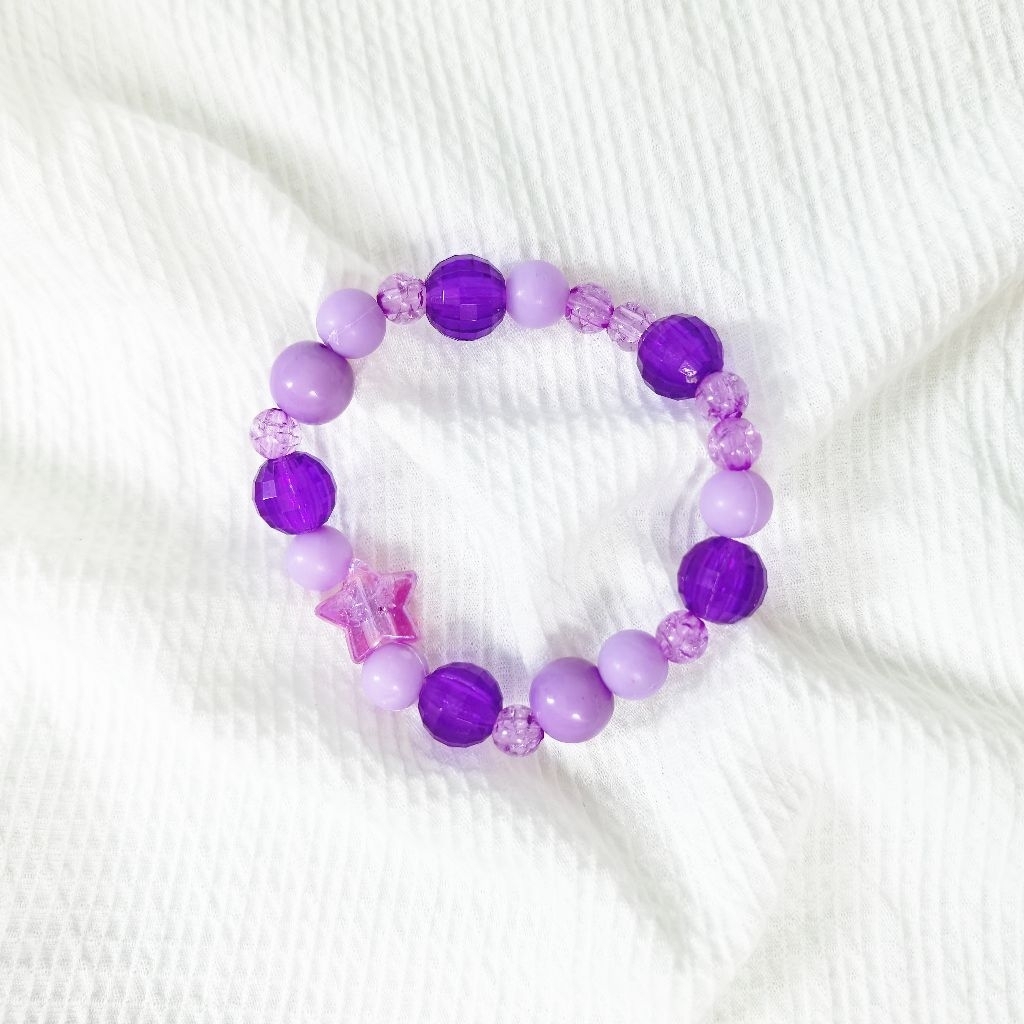 New gelang bracelet anak unik cantik ungu Lilac crystal