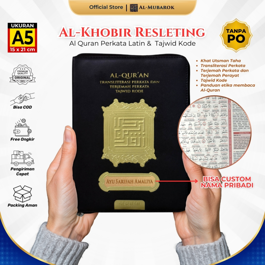Al Quran Al Khobir A5 Resleting Latin Perkata Terjemah Tajwid Kode Alquran Custom Nama Ada Latinnya