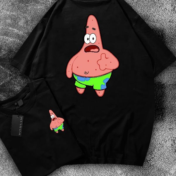 KAOS DISTRO PATRICK STAR FUL COTTON 24S, KAOS DISTRO PATRICK, TSHIRT PATRICK, KAOS PETRIK STAR, KAOS
