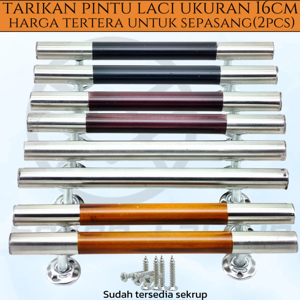Handlle Tarikan Laci/Tarikan Lemari Minimalis 16cm Stainless (Perpasang)