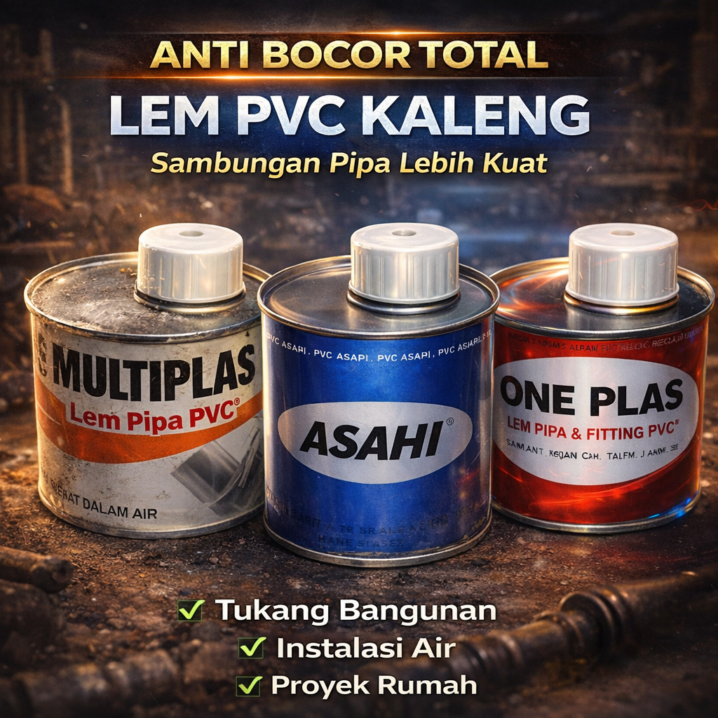 Lem PVC Kaleng ASAHI / MULTIPLAS / ONEPLAS  – Rekat Sambungan Pipa Anti Bocor - Andalan Tukang