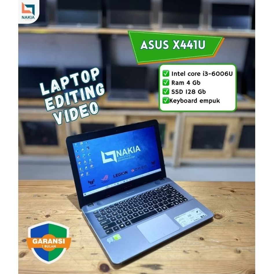 ASUS X441U Intel core i3-6006U Ram 4 Gb  SSD 128 GbKeyboard empuk