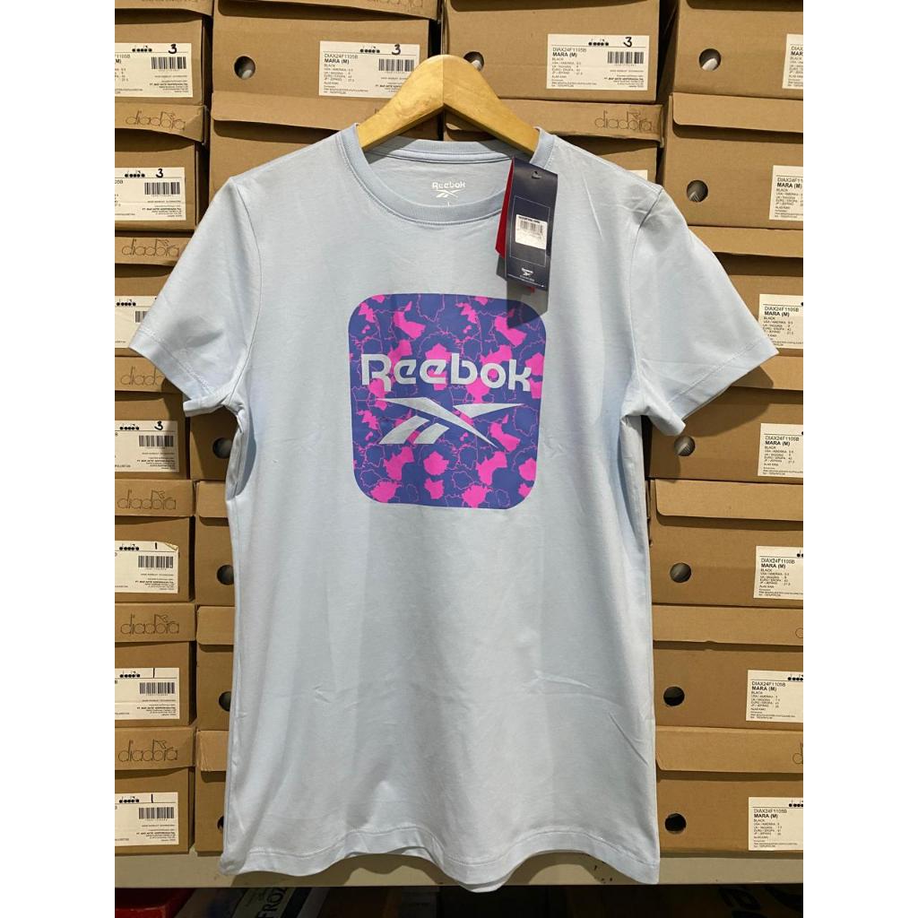 Reebok Women T-shirt REEX5WT205BL Kaos Wanita Original
