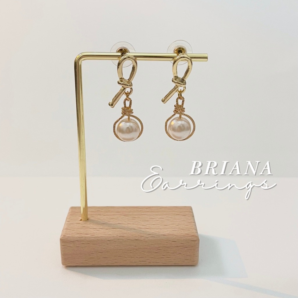 Pearl Earrings Anting Mutiara Premium Elegant Simple Mewah Pesta Acara Party Gold Emas Xuping Tusuk 