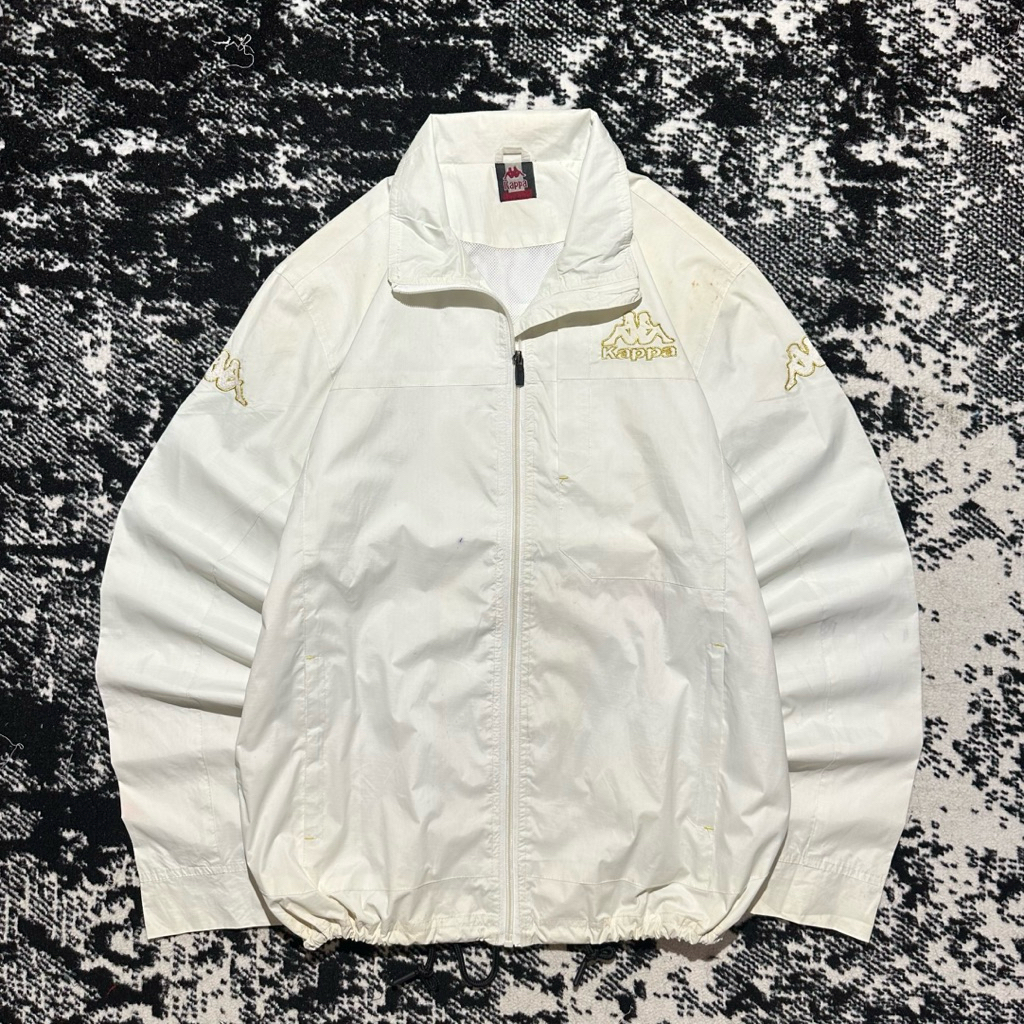 Windbreaker Kappa Vintage Jacket Gold Logo Colourblock