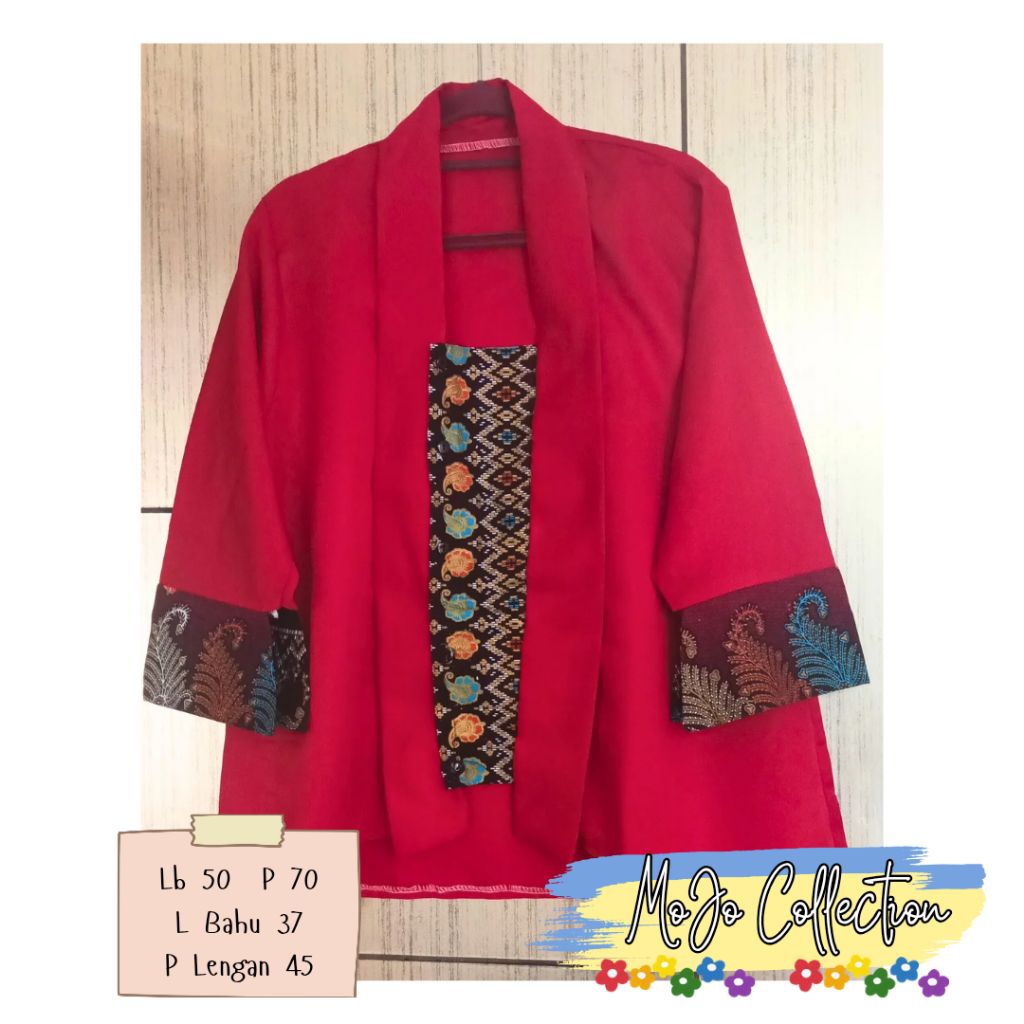 Setelan Kebaya Merah batik belt pisah | Kebaya kutu baru | rok lilit instant | kebaya satin katun | 