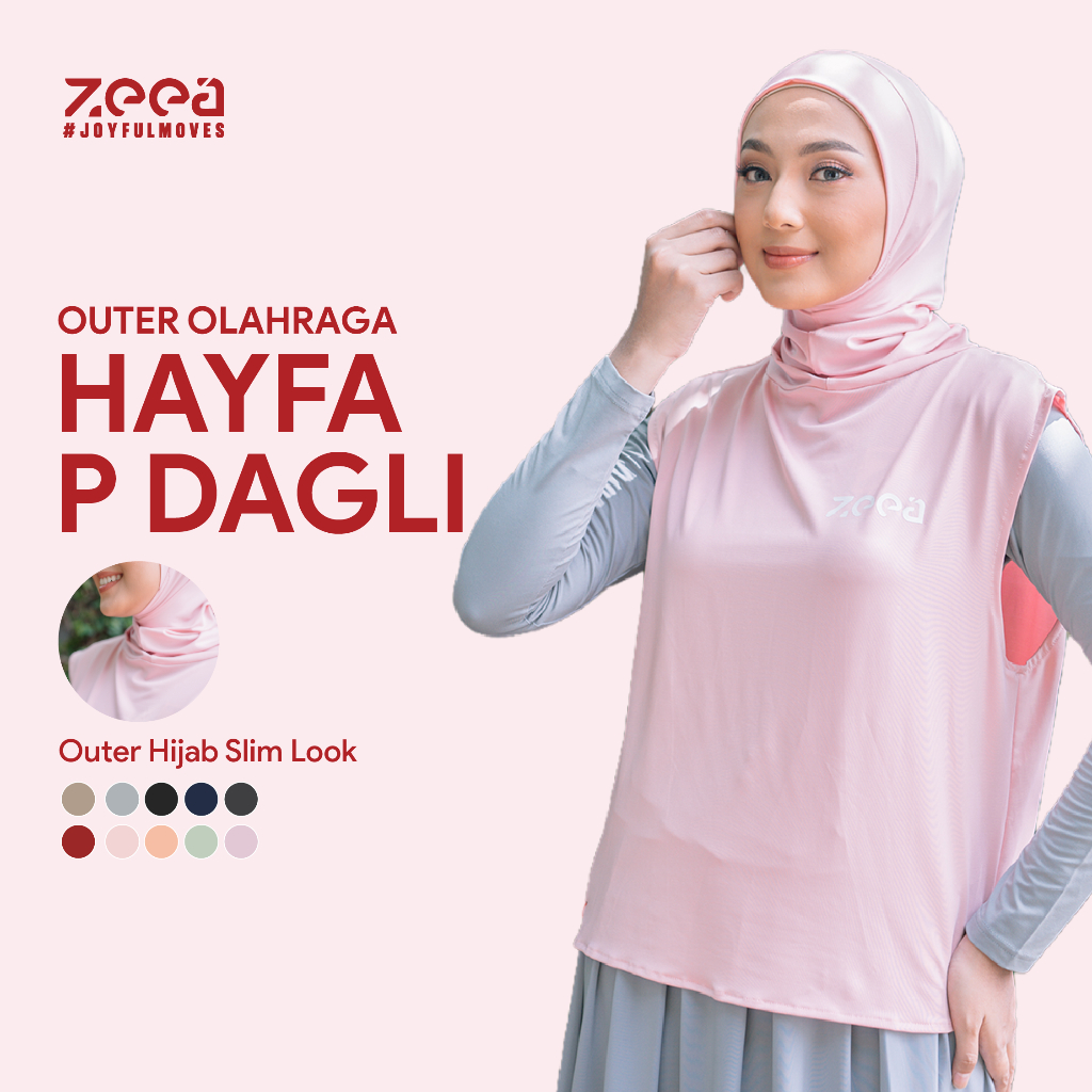 Zeea Outer Sport Hijab Panjang Dagli Polos Kerudung Sport Athesthetic Series
