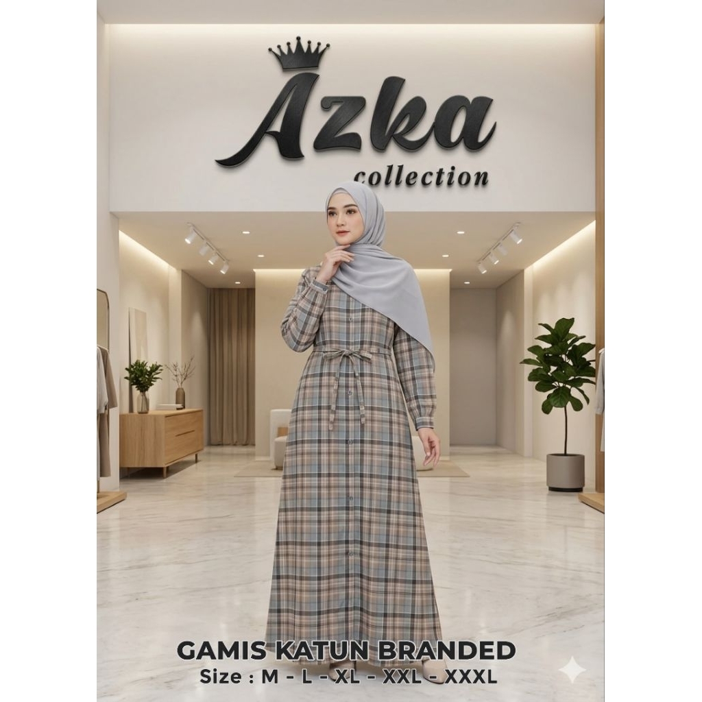 GAMIS AZKA COLLECTION// MATT KATUN TRISET Kekinian/ GAMIS TERBARU Trending High Quality