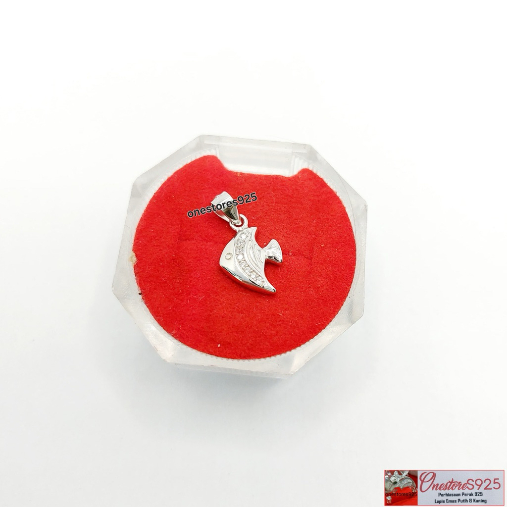 LIONTIN IKAN PERAK LAPIS EMAS SILVER 925 129