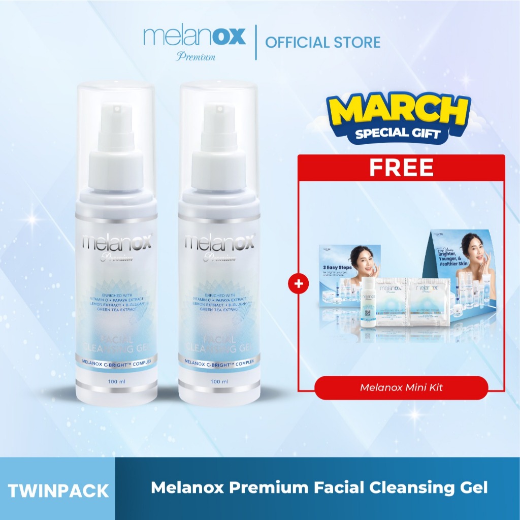 Melanox Facial Cleansing Gel 100 ML - Twinpack  [ Cleaning Wajah Facial Wash Melembabkan Kulit Membe