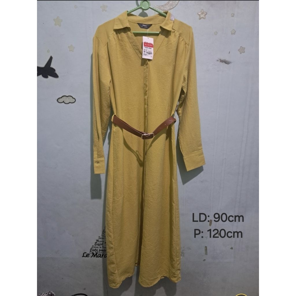 Sale Dress Max Fashion Medium Green Size S Free Belt