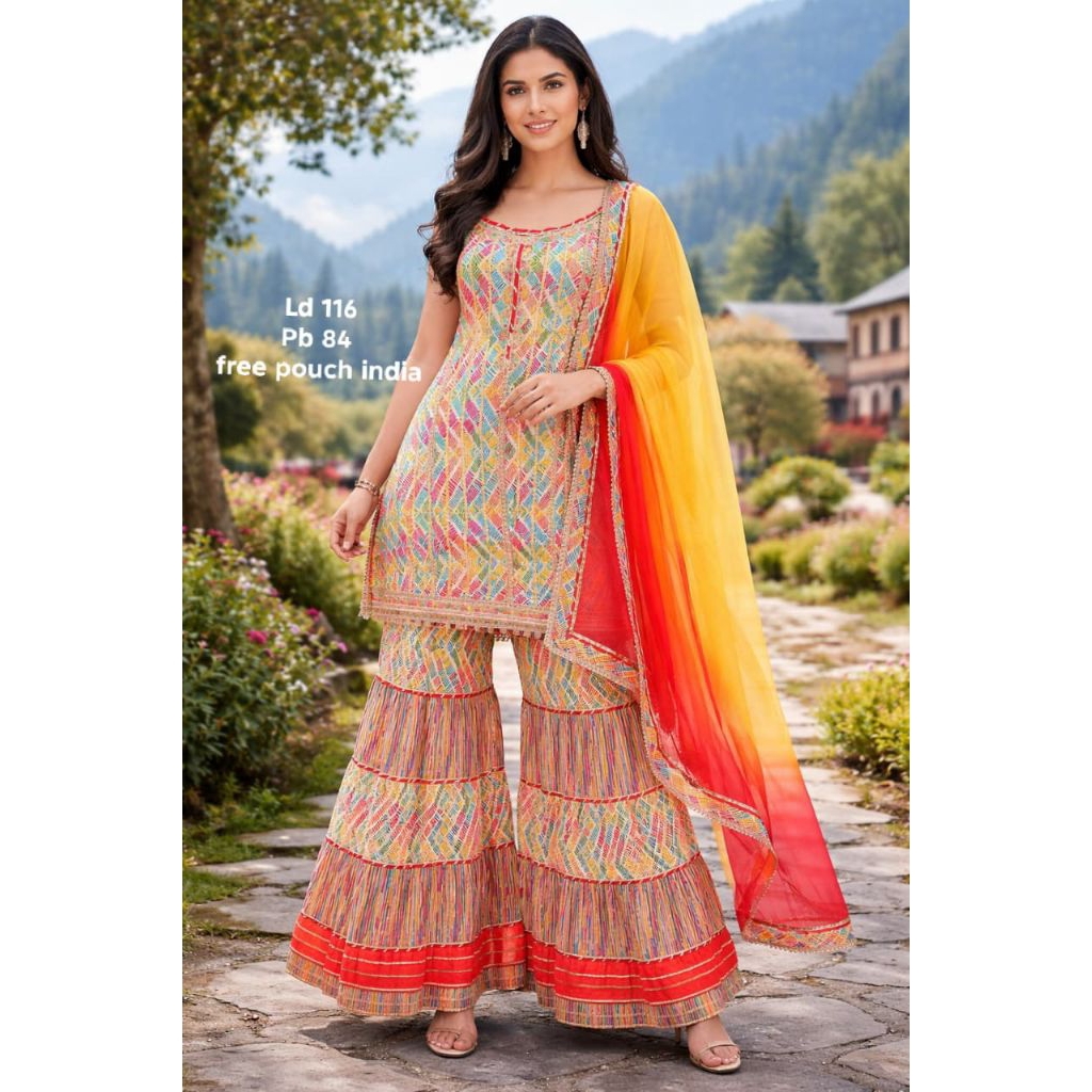 Sharara Kurti Set – Free Pouch India | Katun Premium Original