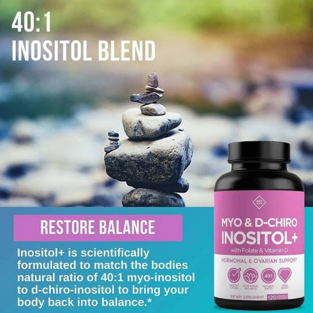 INOSITOL MYO & D-CHIRO 120 Capsules Inositol For Pcos Inositol With Folate & Vitamin D