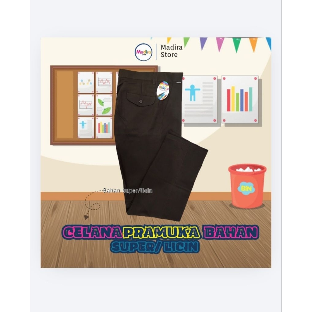 Celana pramuka bahan super/licin
