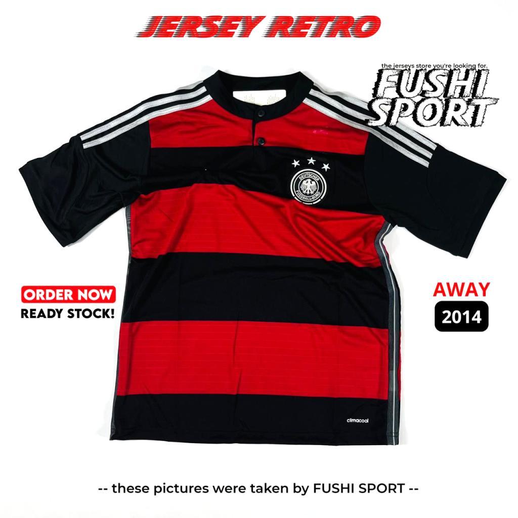 RETRO | Jersey Baju Bola Jerman Away 2014 Logo Bordir