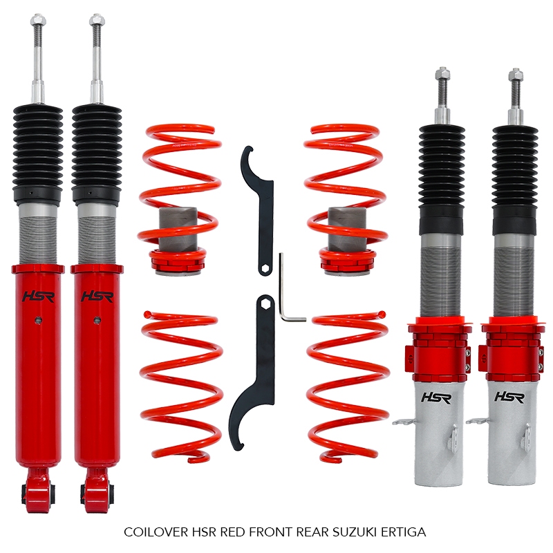COILOVER Ertiga HSR RED FRONT REAR SUZUKI ERTIGA -siap pasang