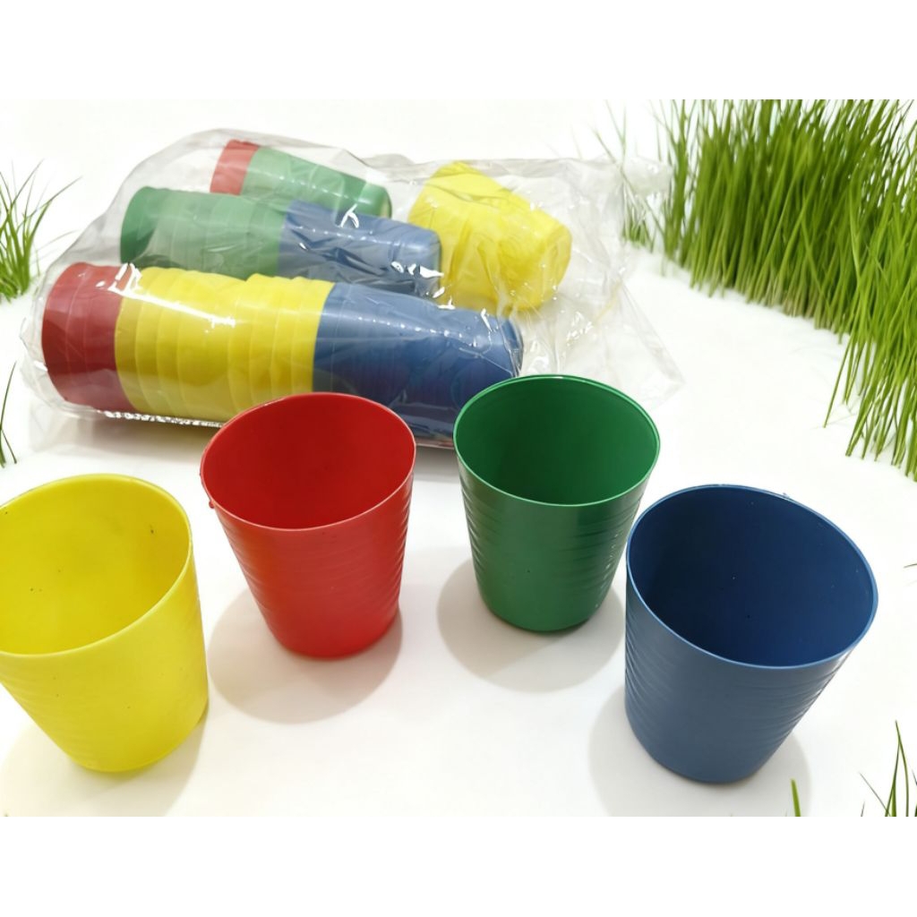 isi 50pcs souvenir pernikahan gelas warna tanpa kemasan