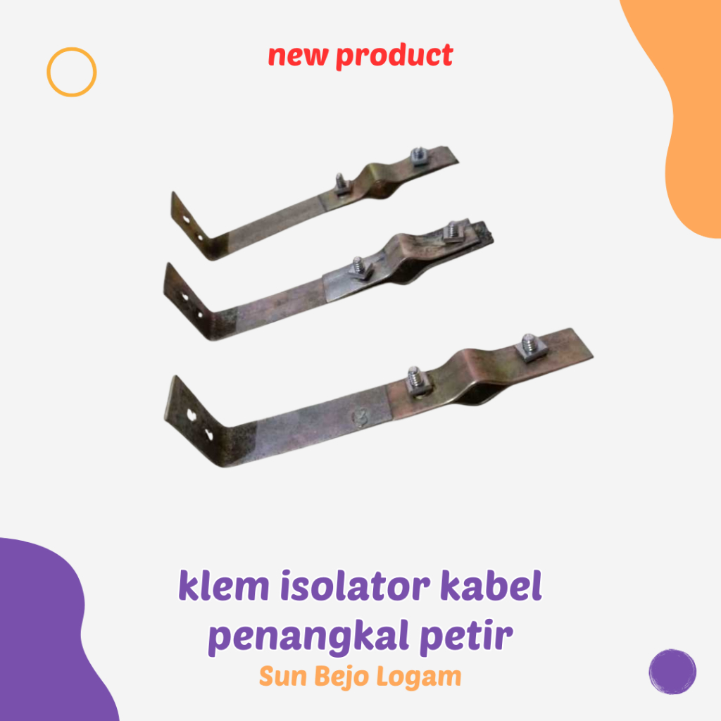 klem L bc isolator kabel penangkal petir Klem kabel grounding Klem L cagak kabel Anti petir