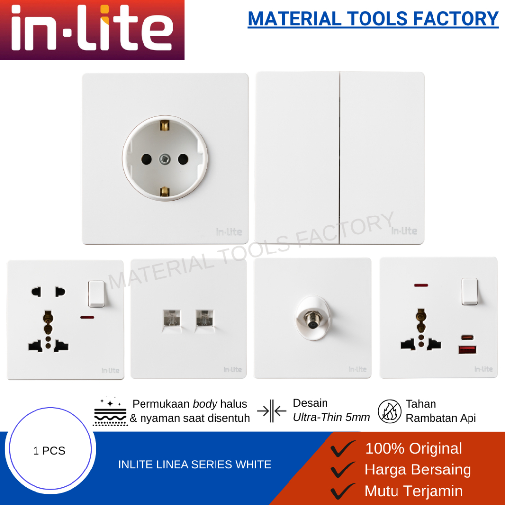 SAKLAR - STOP KONTAK - SAKLAR LAMPU - SAKLAR SERI - SAKLAR LAMPU PUTIH - STOP KONTAK AC - INBOWDUS -