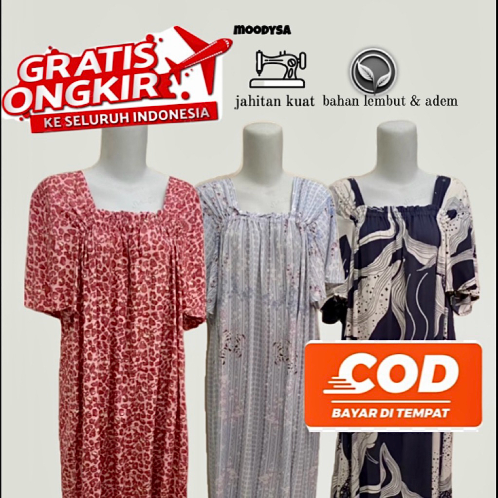 Daster Wanita Fuji Rayon Adem motif leopard, Nyaman Dipakai Seharian