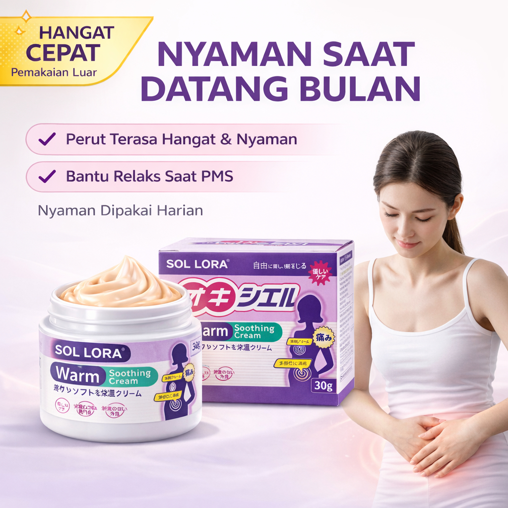 OXyelle/SOL LORA Gel Hangat Wanita untuk Perut & Haid – Hangat Nyaman, Cepat Meresap, Tidak Lengket 