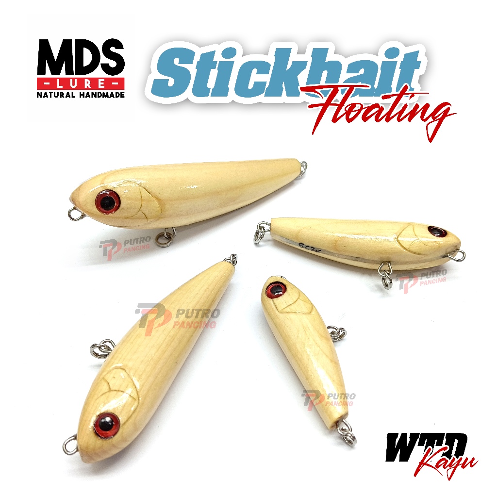 Lure MDS Stickbait WTD Stick Bait Floating Kayu Handmade Wood