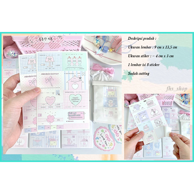 1 Pcs Stiker Dekor Jurnal Lucu Sticker Aesthetic Decor Journal Stiker Buku Diary Stiker Planner