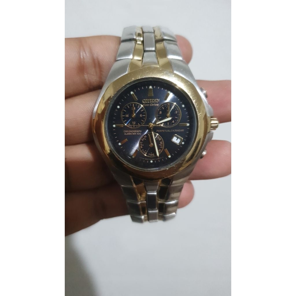 jam tangan bahan/rusak citizen ecodrive cronograph