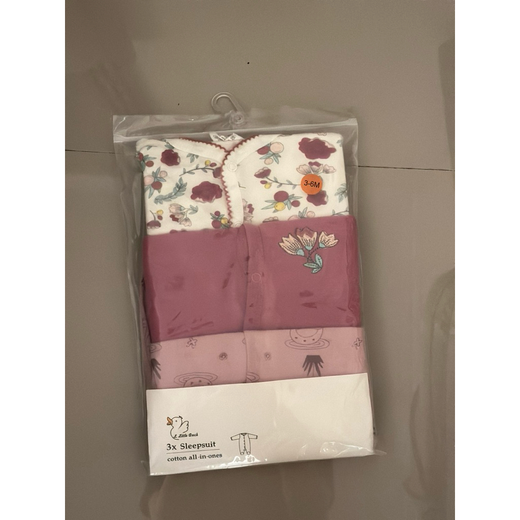 Sleepsuit baby 3-6 bulan motif pink - little duck