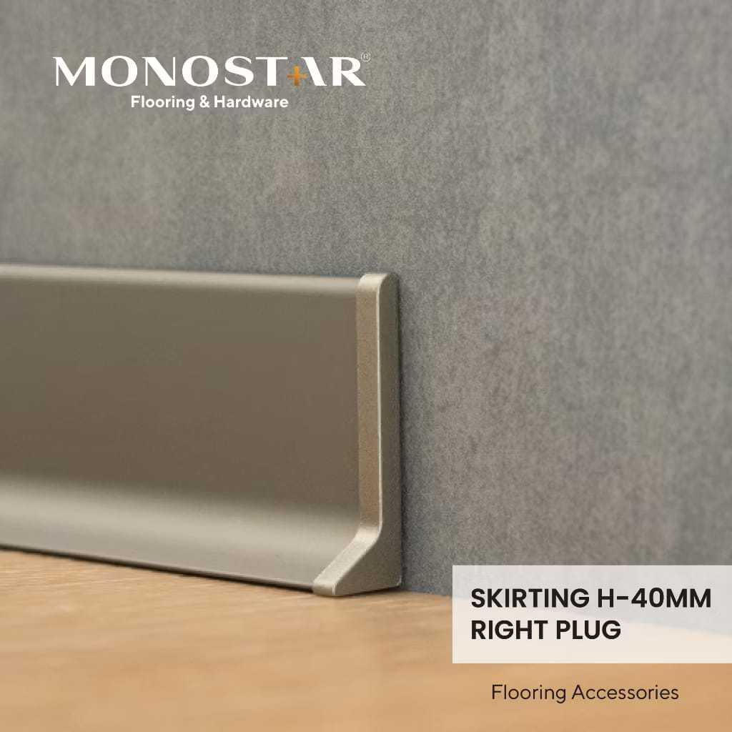 AKSESORIS PLINT SKIRTING ALUMUNIUM MONOSTAR – AKSESORIS LIST LANTAI H 40MM