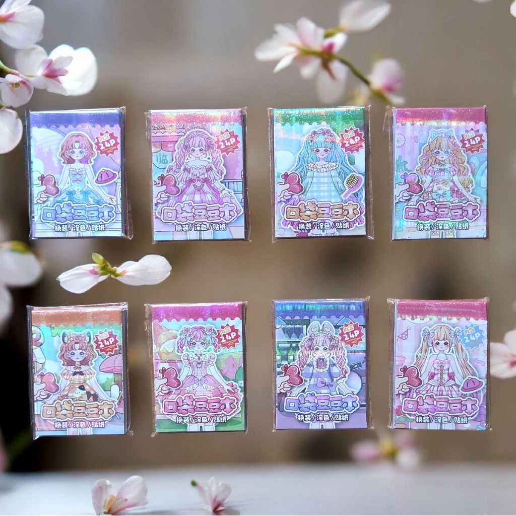 mainan buku mini stiker dress up princess/mainan sticker ganti baju princess