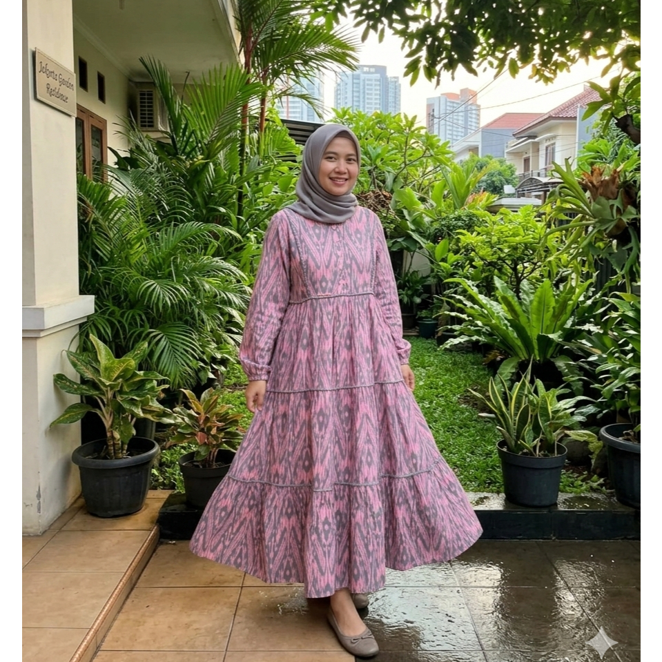 Salvina Ys Gamis midii dress katun premium adem motif terbaru ori salvina ys