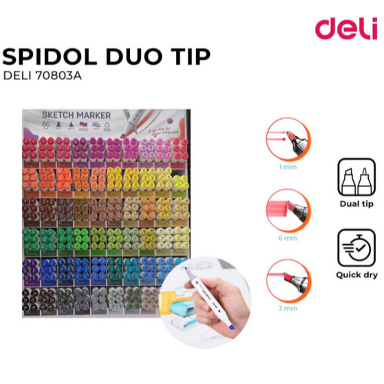 Sketch Marker Deli Dual Tip Brush  70803