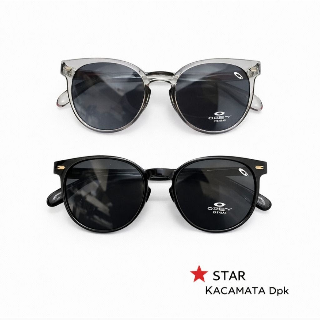 orey kacamata gaya hitam premium anti uv pria dan wanita